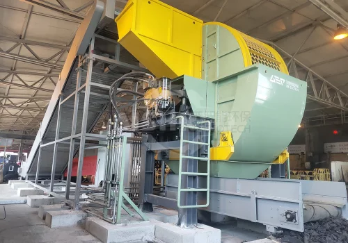 Máquina trituradora de combustible derivado de neumáticos con tamiz de tambor integrado