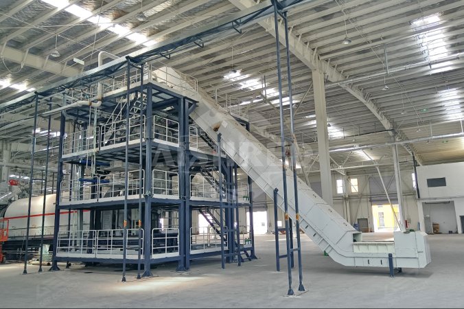 Sistema de trituración cerrado utilizado en un proyecto de reciclaje de baterías de litio en China