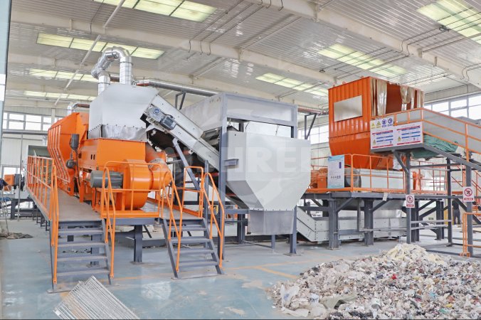 Cribadora de viento para el proyecto de eliminación de residuos textiles en Henan, China
